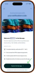 Explore the Hizo app after completing registration.
