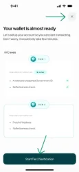KYC verification Tier 2 option displayed after completing Tier 1 on Hizo.